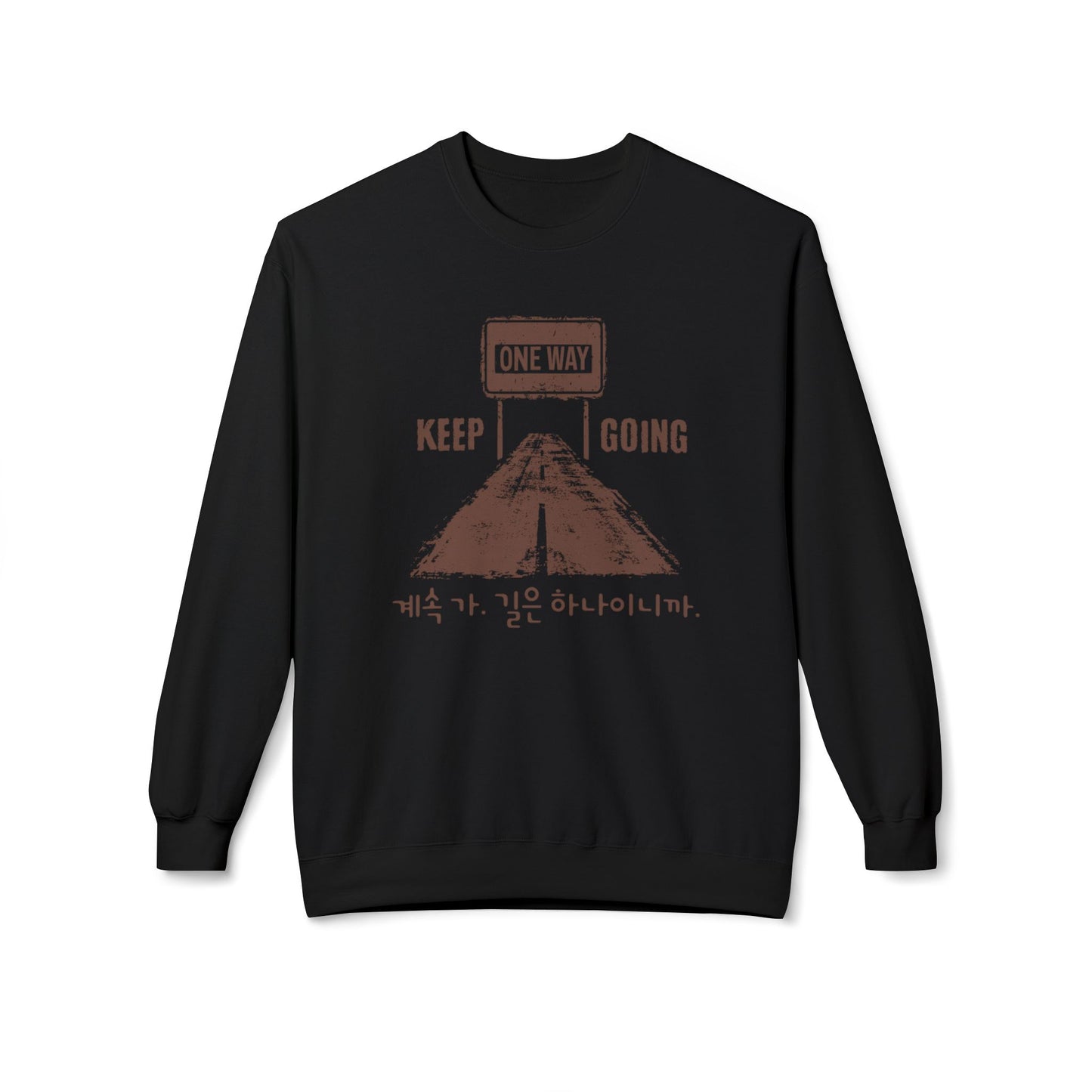 Korea -  One way, keep going II Unisex Midweight Softstyle Fleece Crewneck Sweatshirt  - StyleMZ