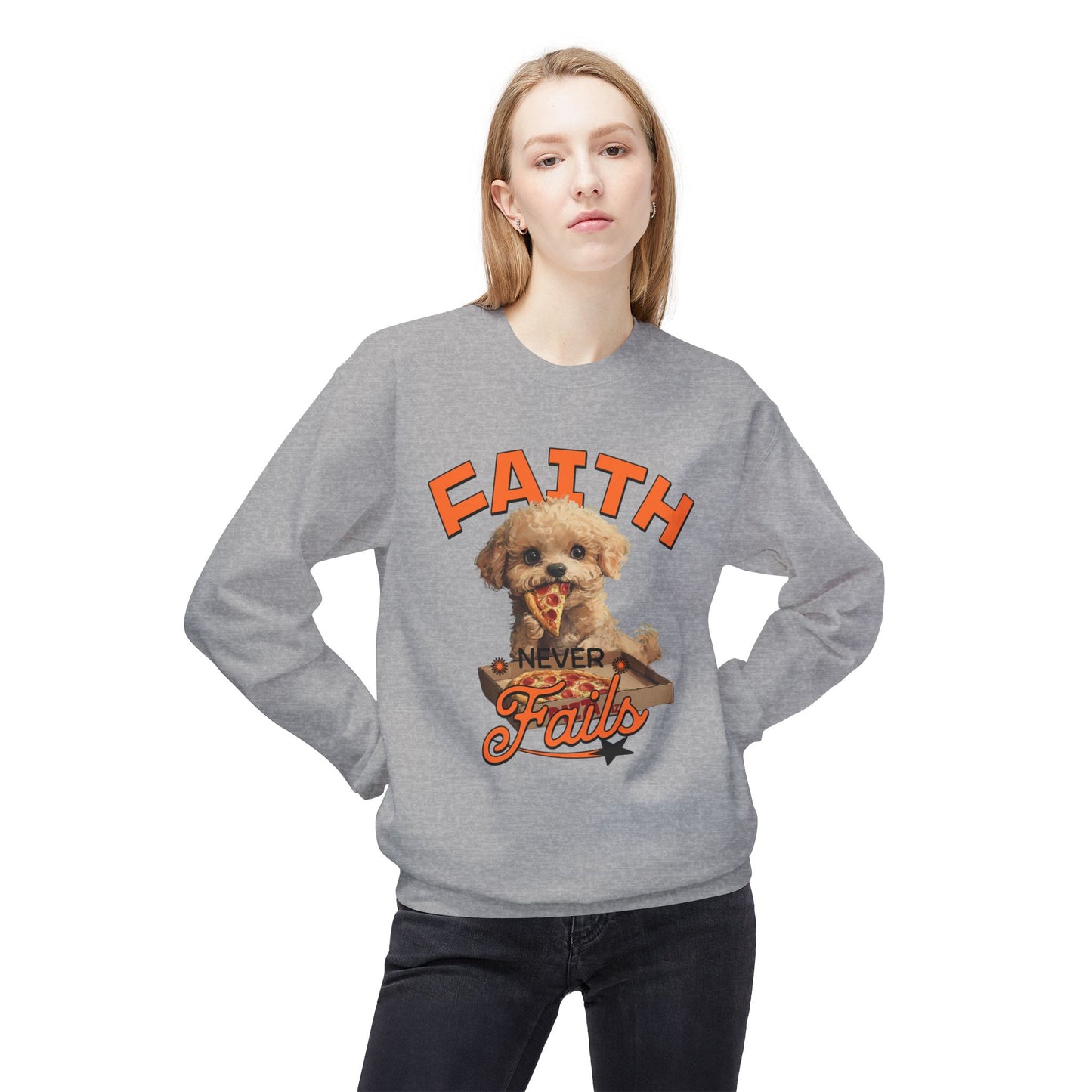 Korea -  Faith never fails Unisex Midweight Softstyle Fleece Crewneck Sweatshirt  - StyleMZ