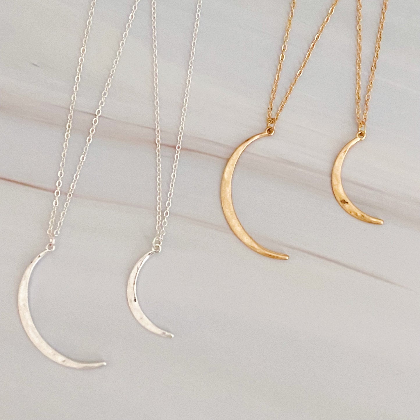 Crescent Duo Necklace Set Of 2 For Stylish Layering