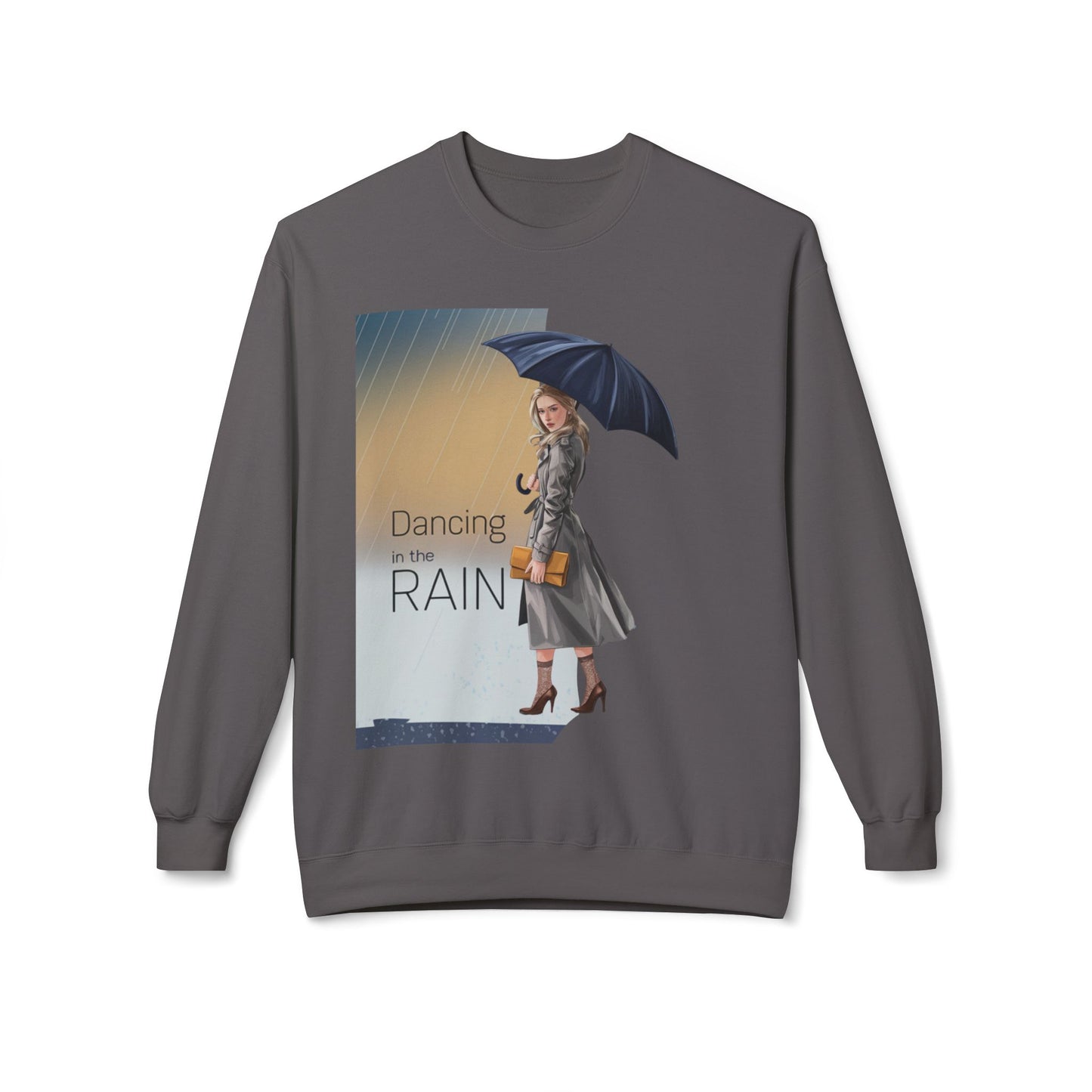 StyleMZ -  Dancing in the rain Unisex Midweight Softstyle Fleece Crewneck Sweatshirt  - StyleMZ