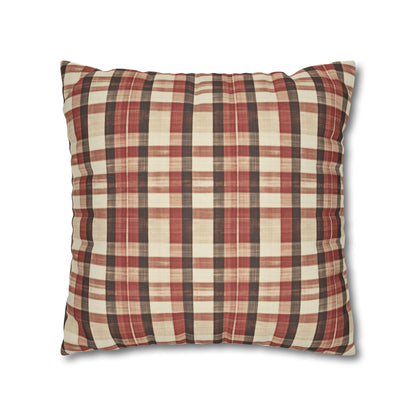 StyleMZ -  Foliage hue plaid Spun Polyester Square Pillowcase  - StyleMZ