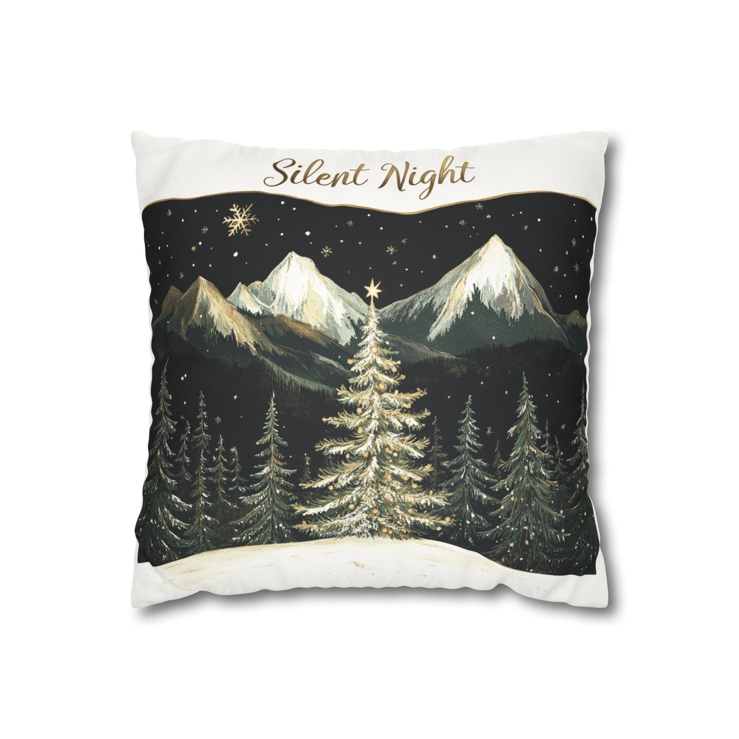 Silent night Faux Suede Square Pillowcase - StyleMZ