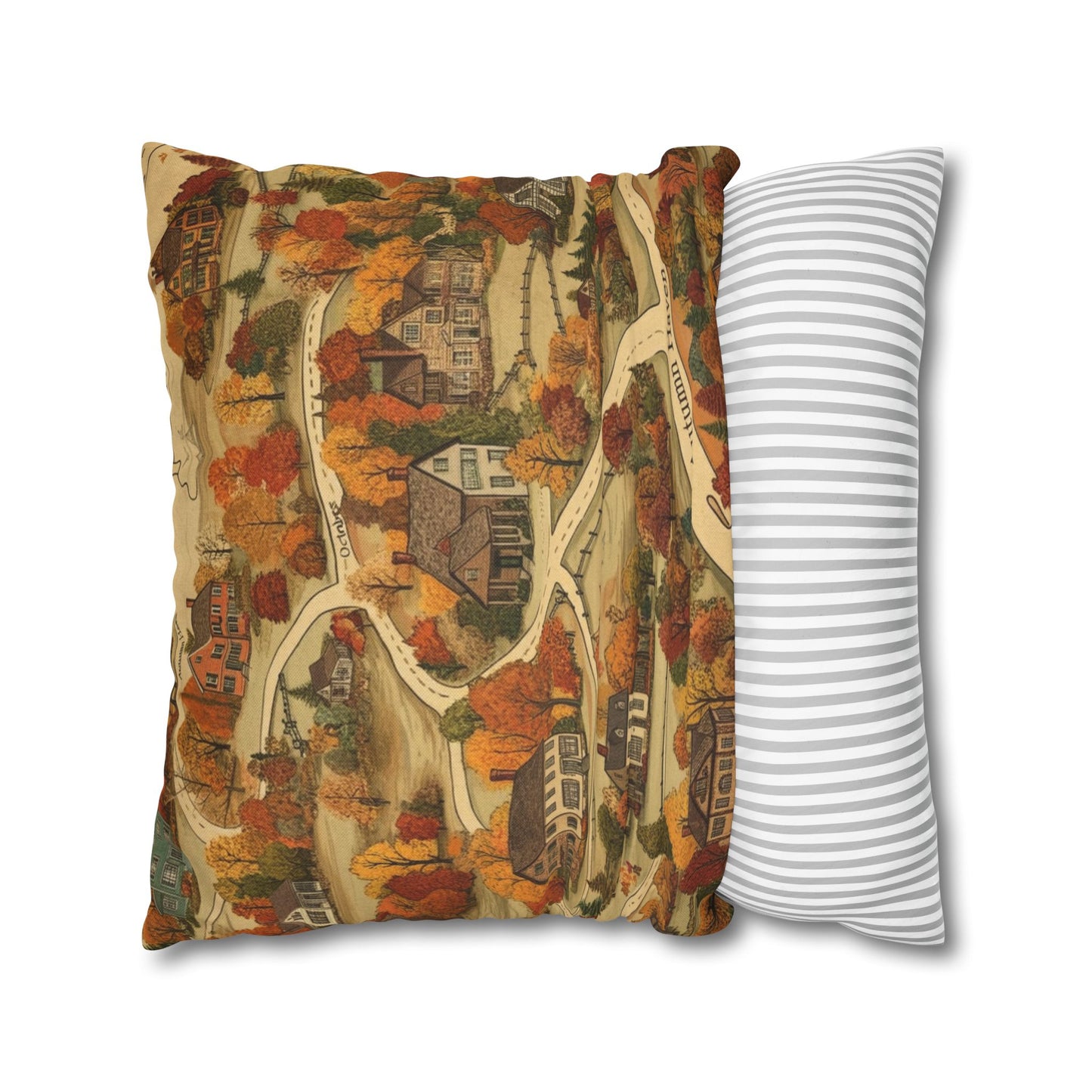 Map of Memories Spun Polyester Square Pillowcase - StyleMZ