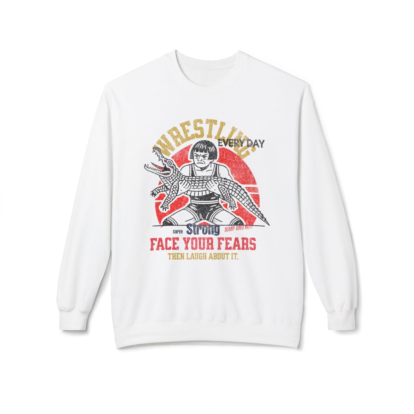 Korea -  Face your fears Unisex Midweight Softstyle Fleece Crewneck Sweatshirt  - StyleMZ