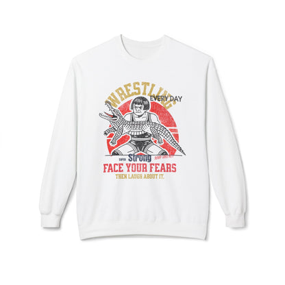 Korea -  Face your fears Unisex Midweight Softstyle Fleece Crewneck Sweatshirt  - StyleMZ