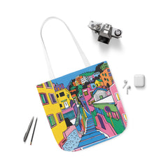 Korea -  The hillside village in Korea Canvas Tote Bag, 5-Color Straps  - StyleMZ