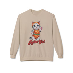 Korea -  Retro Cat Unisex Midweight Softstyle Fleece Crewneck Sweatshirt  - StyleMZ