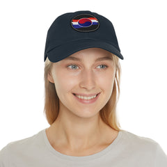 Korea -  Korean Flag Hat with Leather Patch (Round)  - StyleMZ