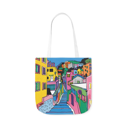 The hillside village in Korea Canvas Tote Bag, 5-Color Straps - StyleMZ