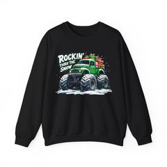 StyleMZ -  ROCKIN' THRU THE SNOW Unisex Heavy Blend™ Crewneck Sweatshirt  - StyleMZ