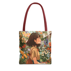 Corea - Bolso de mano con diseño de niña y floristería (AOP) - StyleMZ 