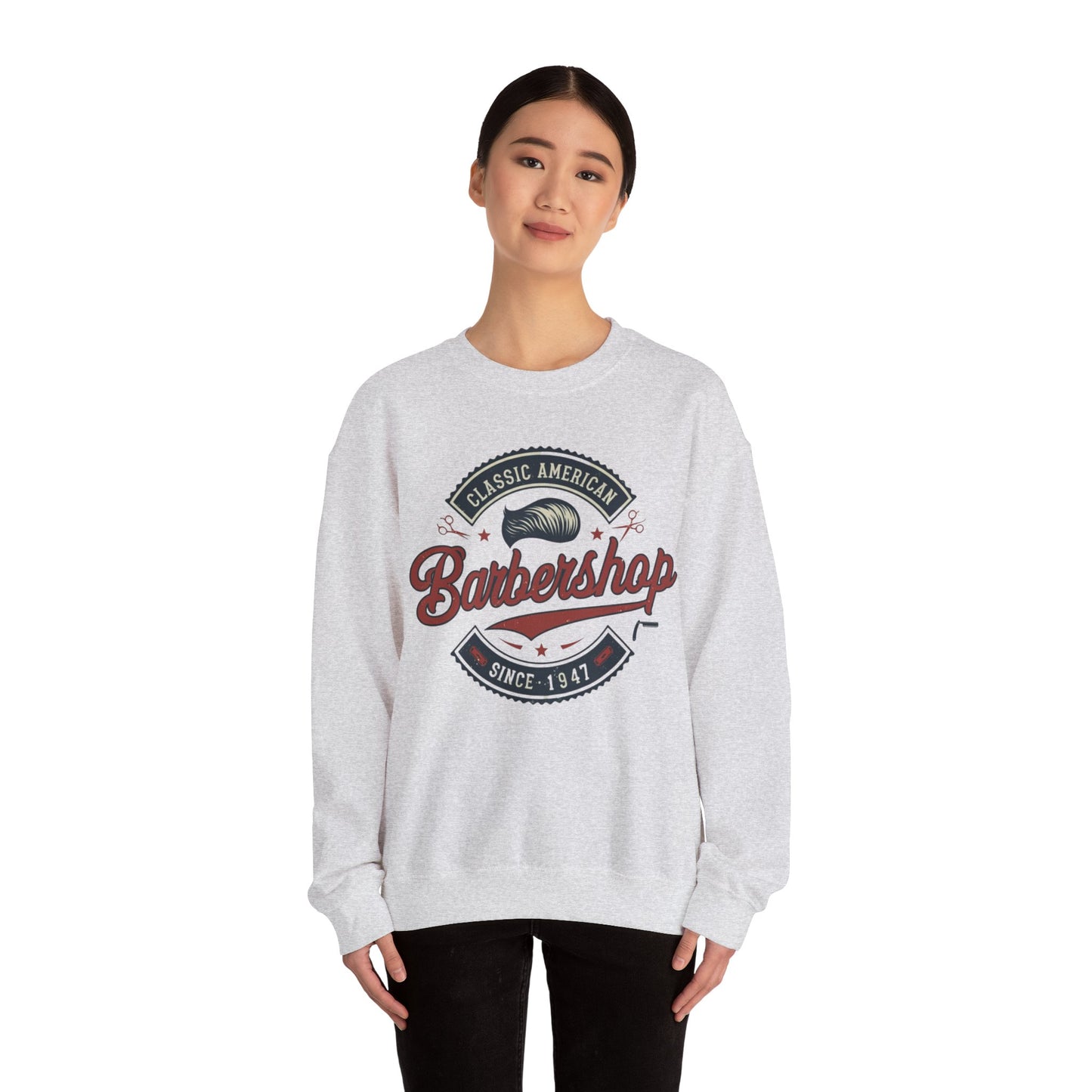 Classic American barbershop Unisex Heavy Blend™ Crewneck Sweatshirt - StyleMZ