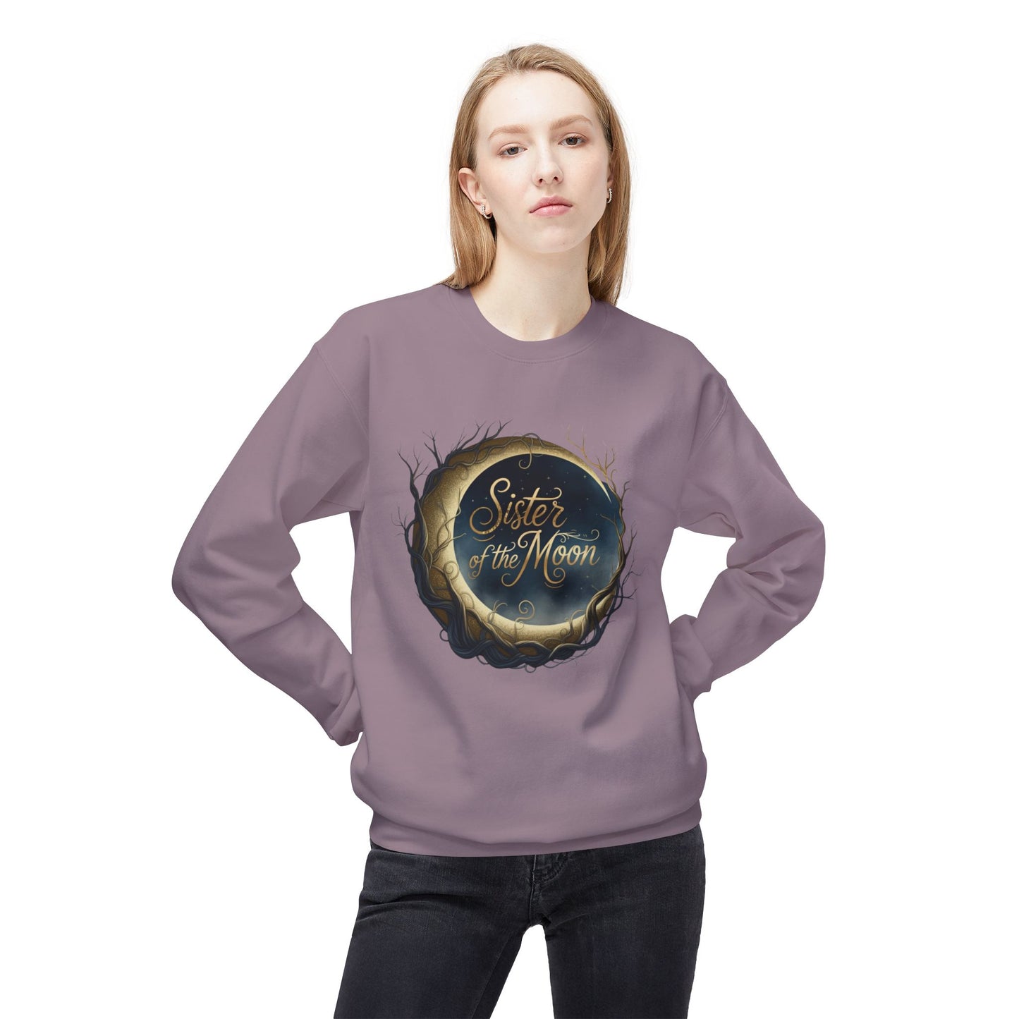 Sister of the moon Unisex Midweight Softstyle Fleece Crewneck Sweatshirt - StyleMZ - Stylemz