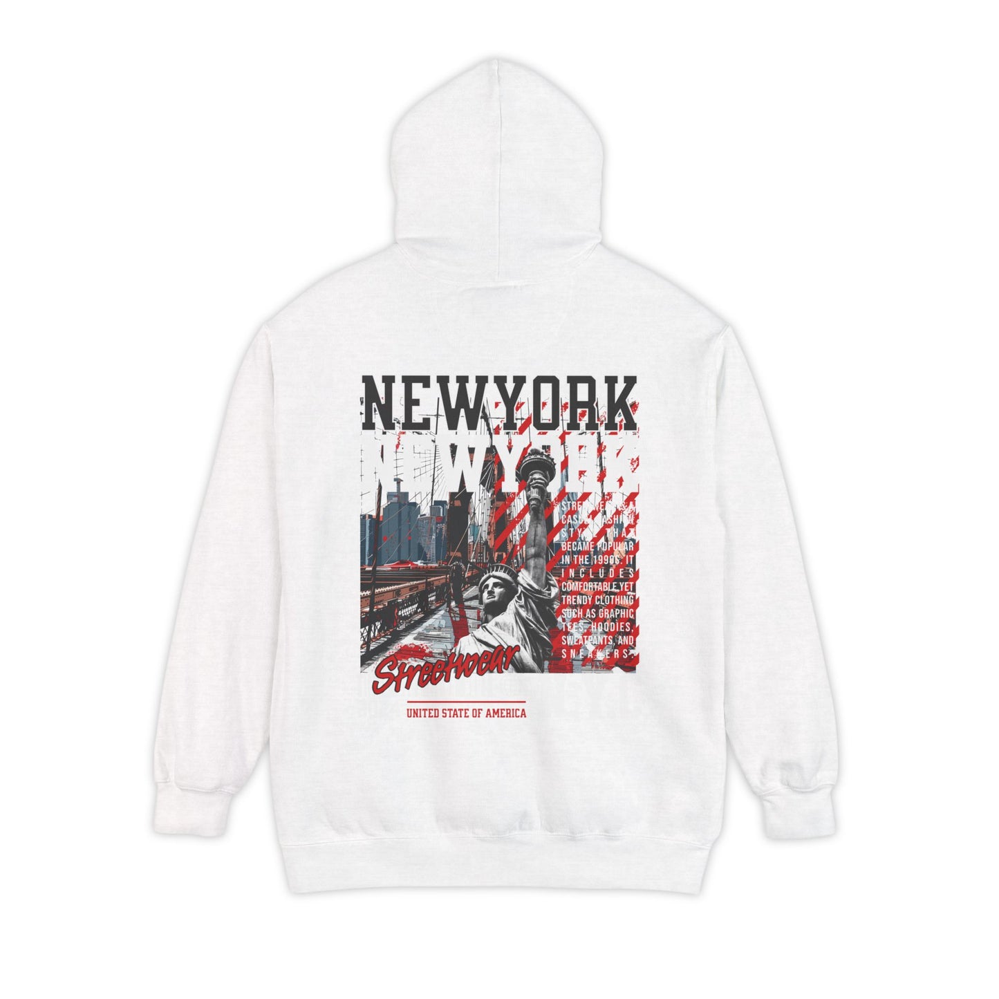 New York Streetwear Unisex Garment-Dyed Hoodie - StyleMZ