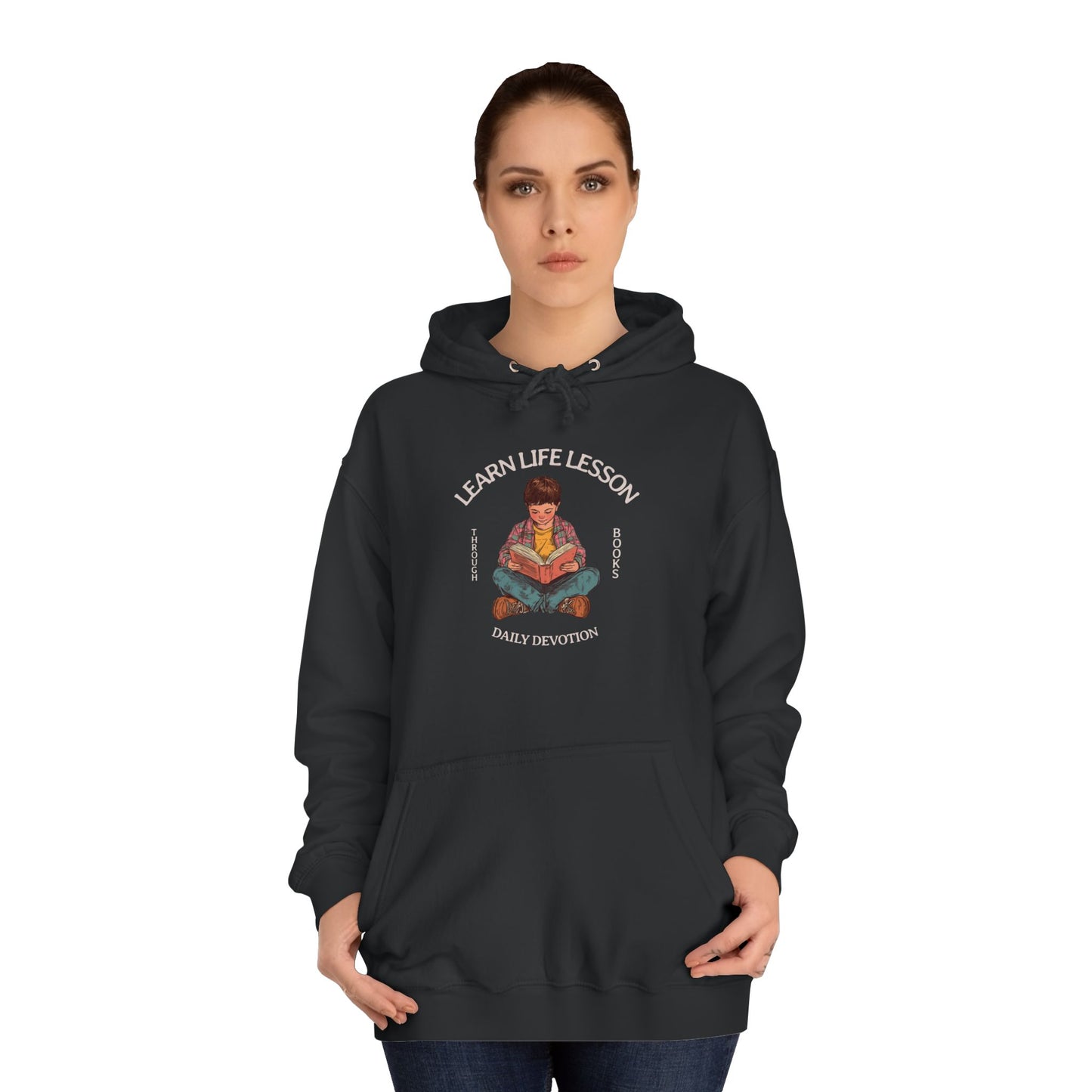 Through books Unisex College Hoodie - Korea - StyleMZ - Stylemz