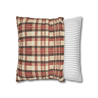 StyleMZ -  Foliage hue plaid Spun Polyester Square Pillowcase  - StyleMZ