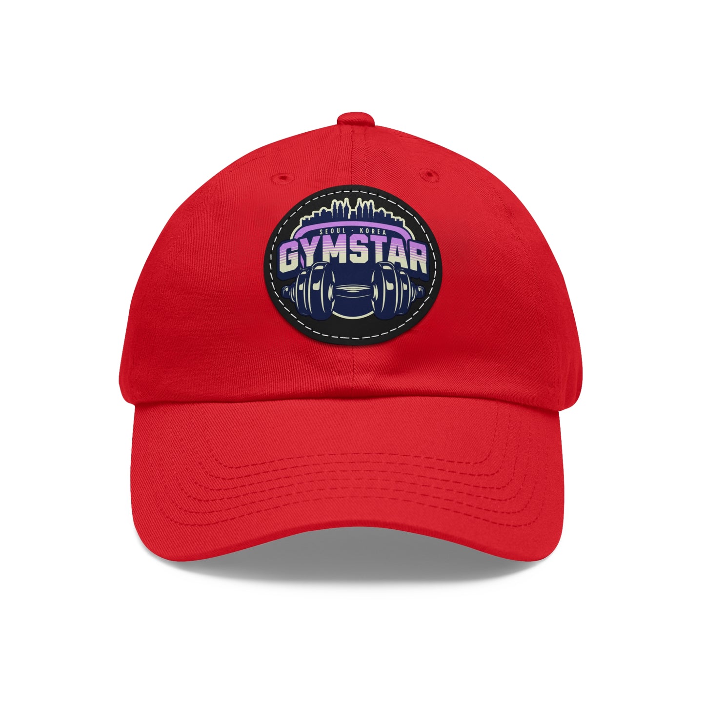 Korea -  GYMSTAR Hat with Leather Patch (Round)  - StyleMZ