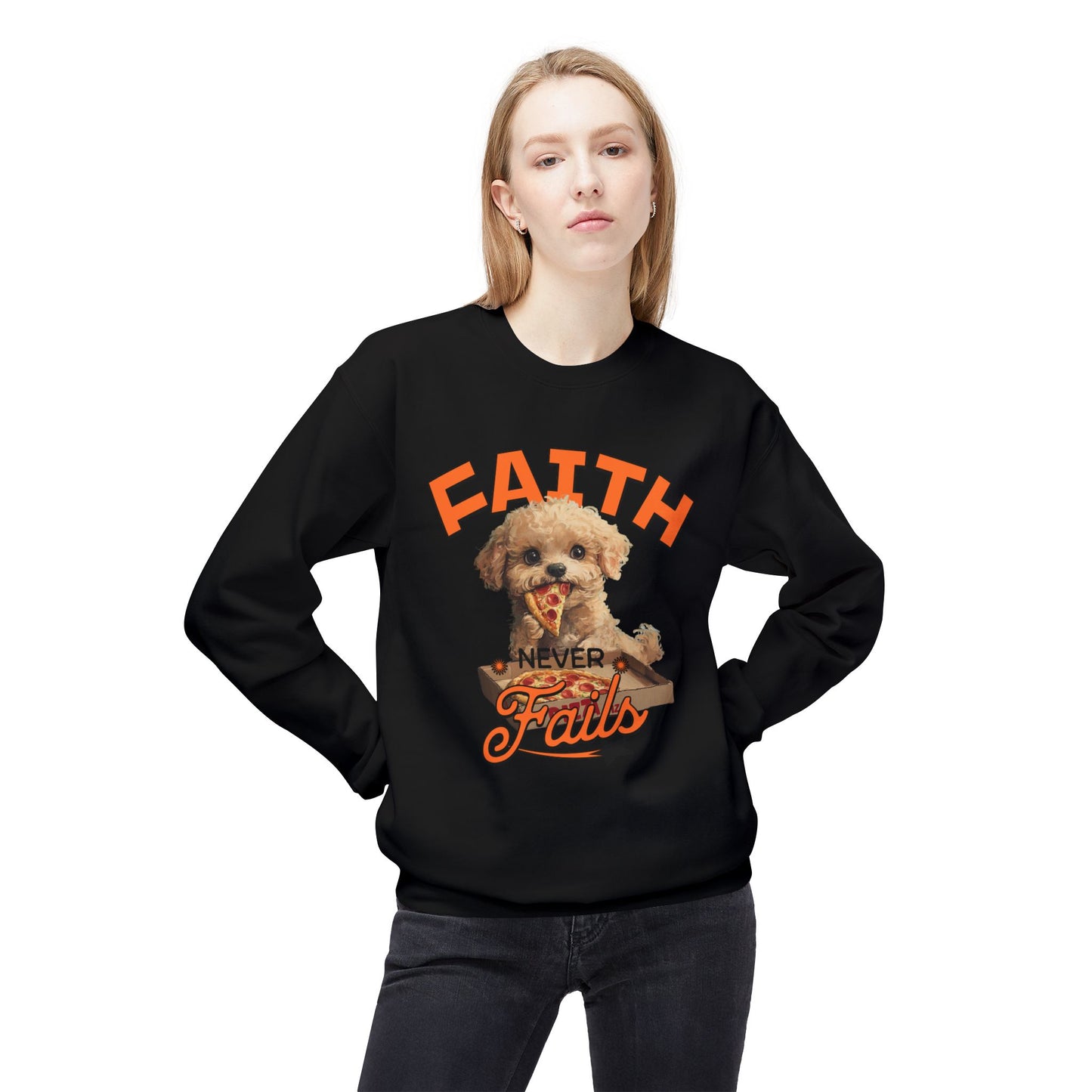 Korea -  Faith never fails Unisex Midweight Softstyle Fleece Crewneck Sweatshirt  - StyleMZ