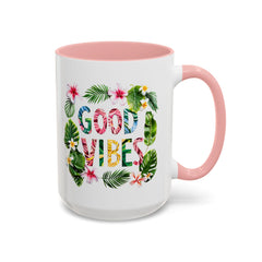 Taza de café con acento de buenas vibraciones de Corea (11 oz y 15 oz) - StyleMZ 