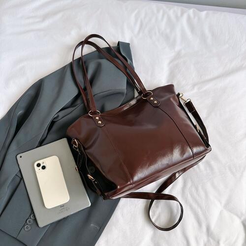 Large PU Leather Tote Bag for Stylish Everyday Use