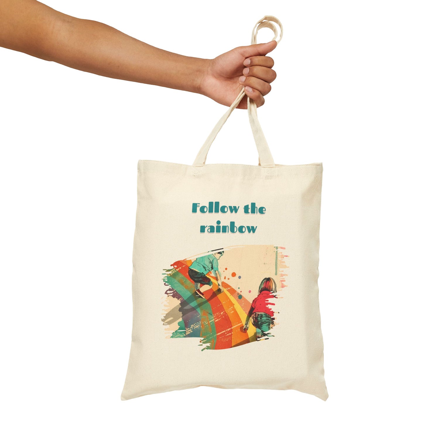 Follow the rainbow! Cotton Canvas Tote Bag - StyleMZ