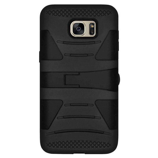 AMZER Dual Layer Hybrid KickStand Case for Samsung GALAXY S7 Black