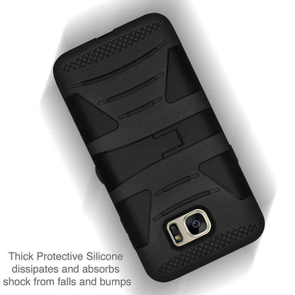 AMZER Dual Layer Hybrid KickStand Case for Samsung GALAXY S7 Black