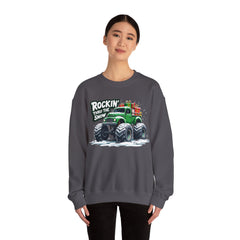 StyleMZ -  ROCKIN' THRU THE SNOW Unisex Heavy Blend™ Crewneck Sweatshirt  - StyleMZ