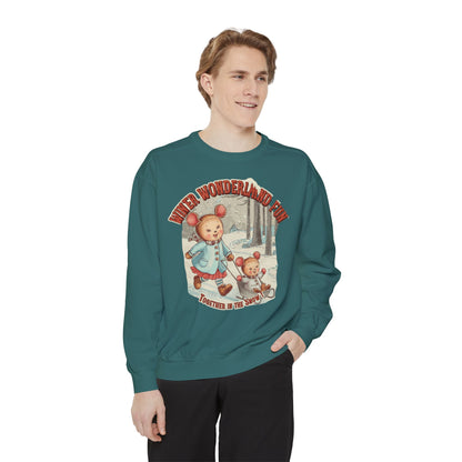 Korea -  Winter wonderland fun Unisex Garment-Dyed Sweatshirt  - StyleMZ