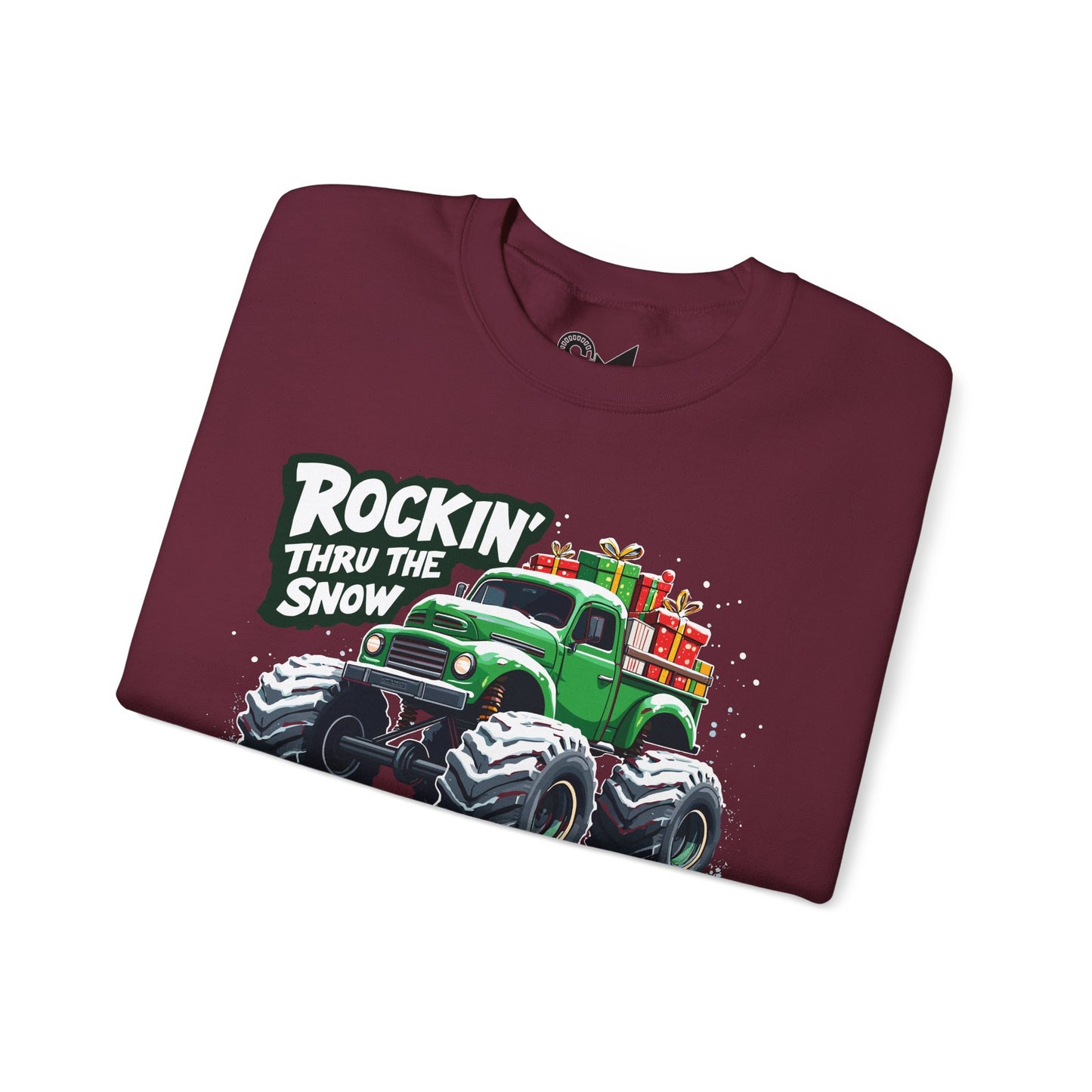 ROCKIN' THRU THE SNOW Unisex Heavy Blend™ Crewneck Sweatshirt - StyleMZ - Stylemz