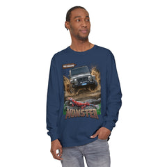 Korea -  Monster car Unisex Garment-dyed Long Sleeve T-Shirt  - StyleMZ