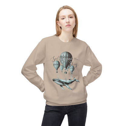 Korea -  Sail Beyond the Skies Unisex Midweight Softstyle Fleece Crewneck Sweatshirt  - StyleMZ