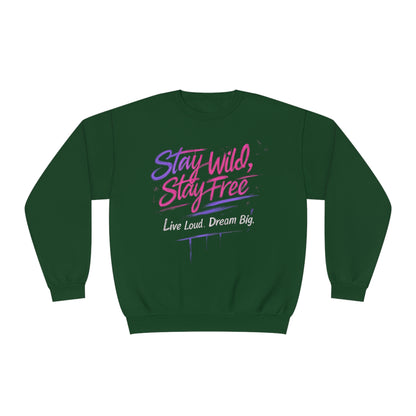 Stay wild Stay free Unisex NuBlend® Crewneck Sweatshirt - StyleMZ