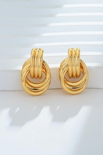 Gold-Plated Knotted Stud Earrings - Stylemz