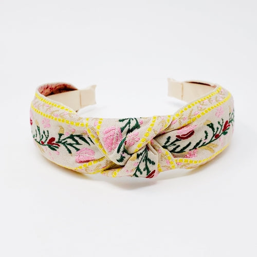 French Floral Embroidered Headband for Stylish Comfort