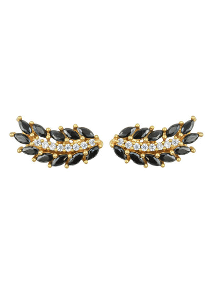 Cruise Wings Earrings with Zirconia Stones and Gold Plating