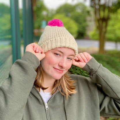 Vintage Charm Color Pom Beanie for Stylish Winter Wear