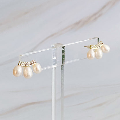 My Beauty Secret Mini Stud Earrings with Pearl Details