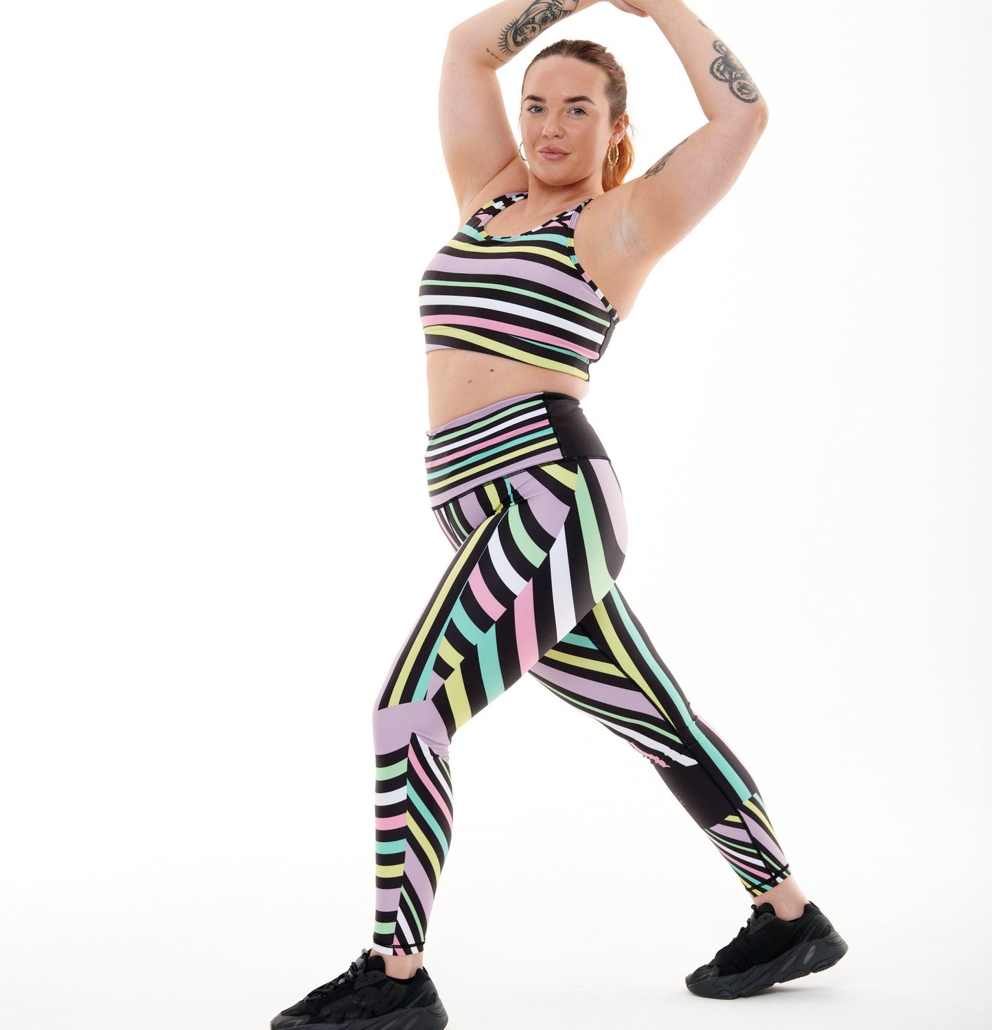 Aso-Oke Pastel Vibrant Leggings for Stylish Workouts