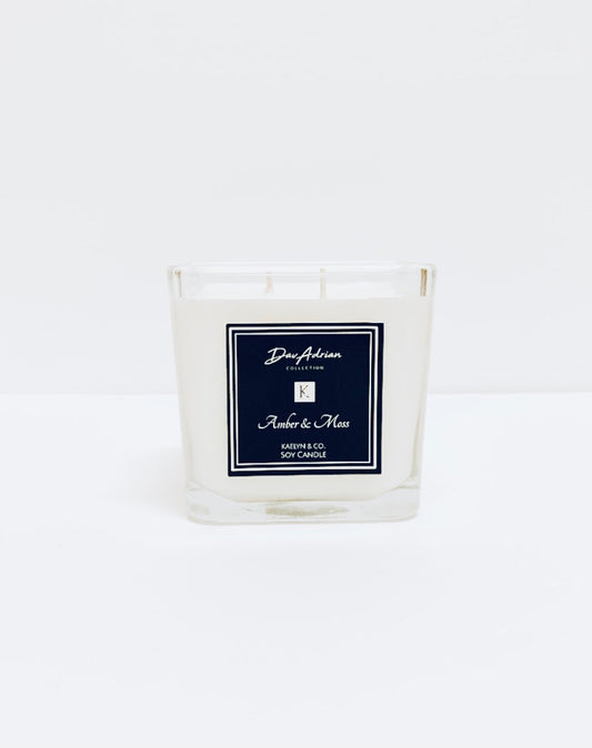 DavAdrian Collection Amber & Moss Medium Cube Candle 11 oz