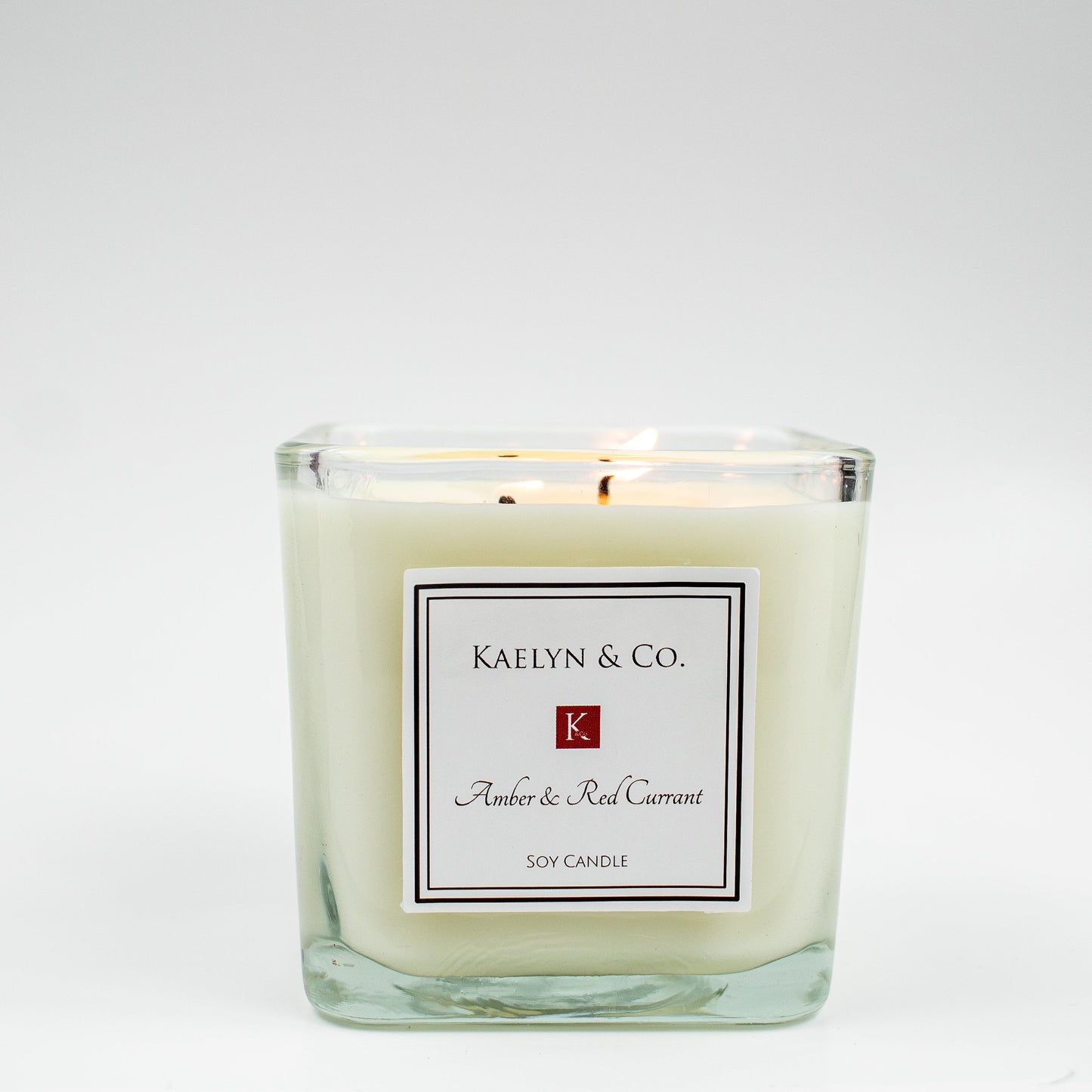 Amber & Red Currant Medium Cube Candle for Elegant Homes