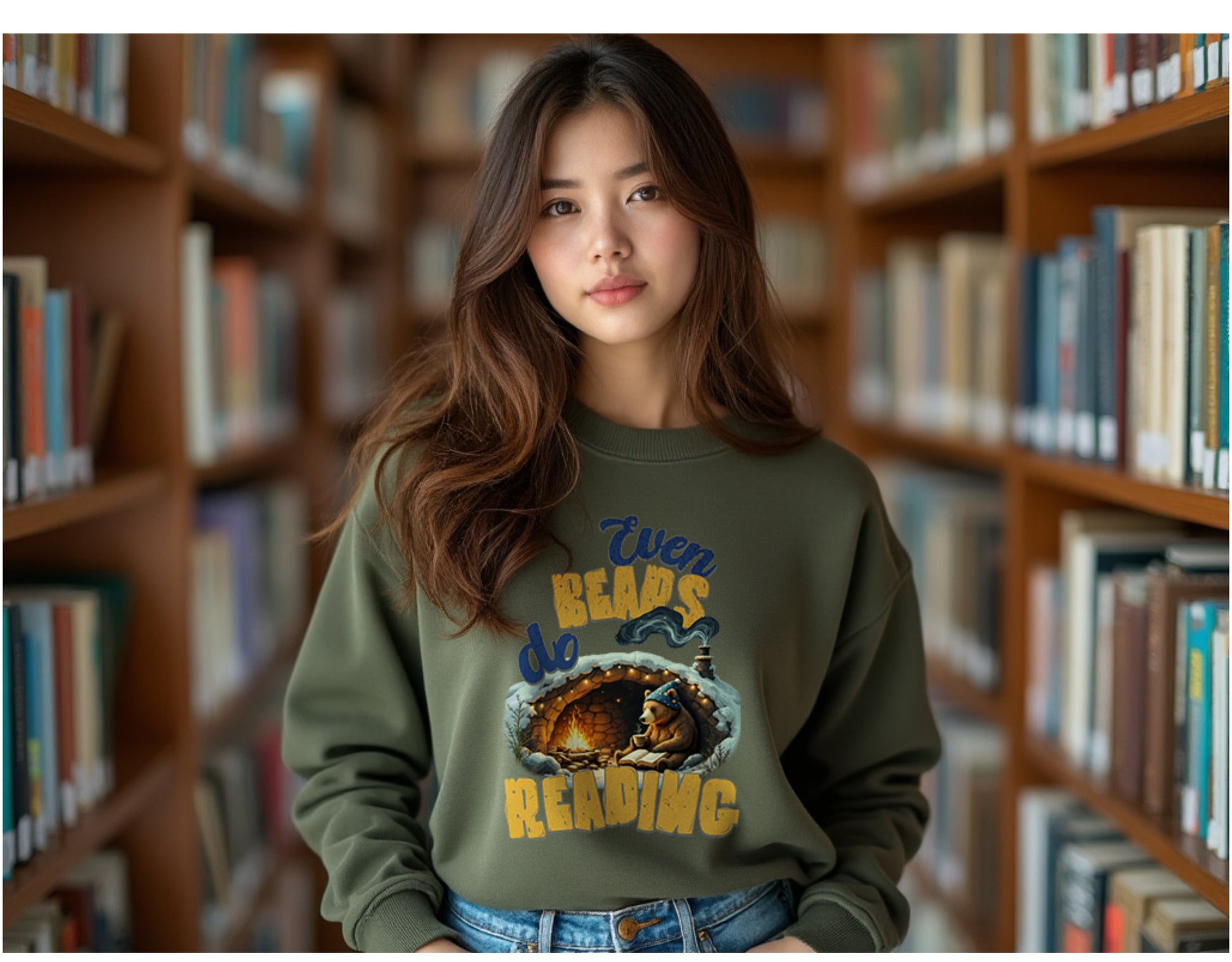 Even bears do reading Unisex Heavy Blend™ Crewneck Sweatshirt - StyleMZ - Stylemz