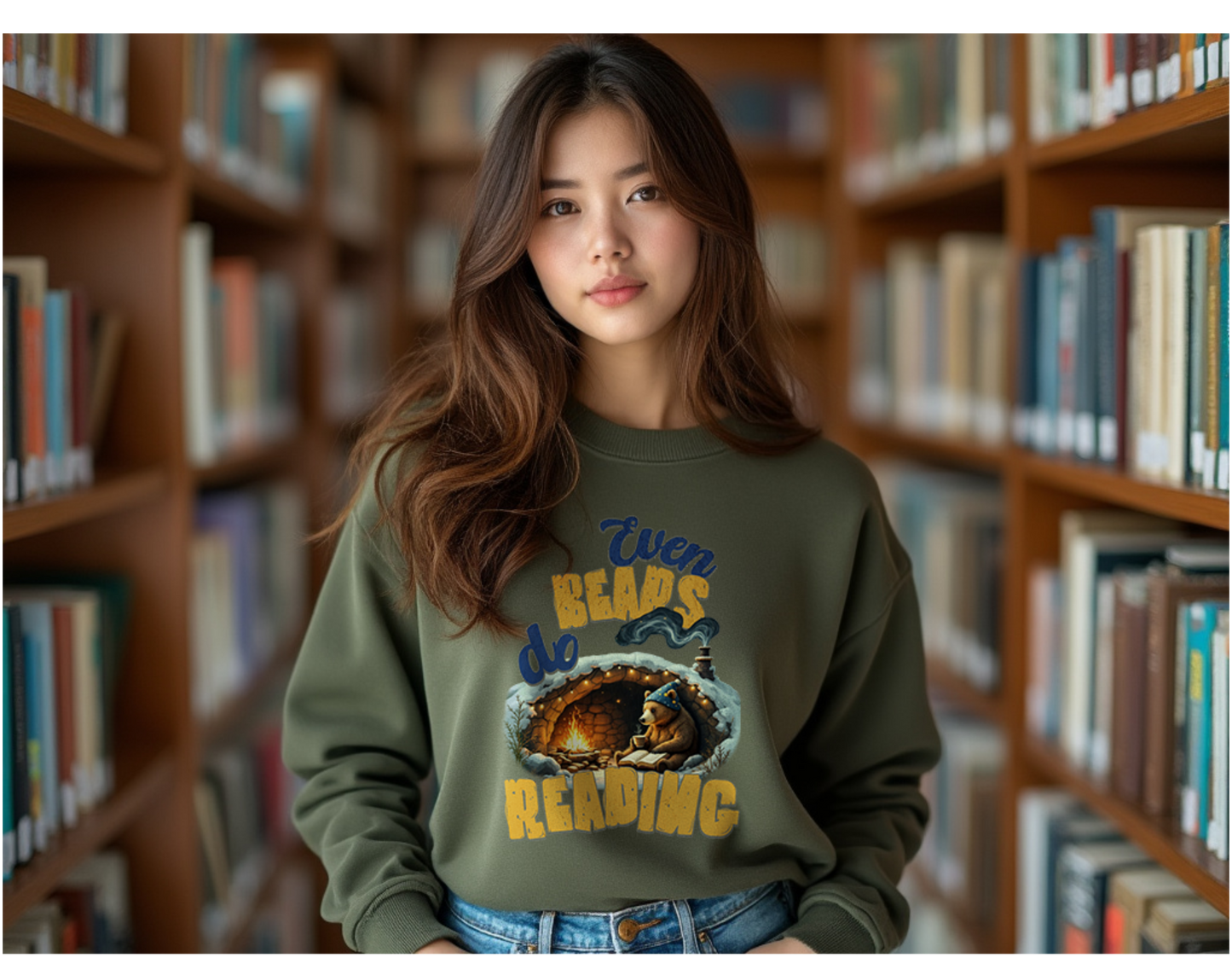 Even bears do reading Unisex Heavy Blend™ Crewneck Sweatshirt - StyleMZ