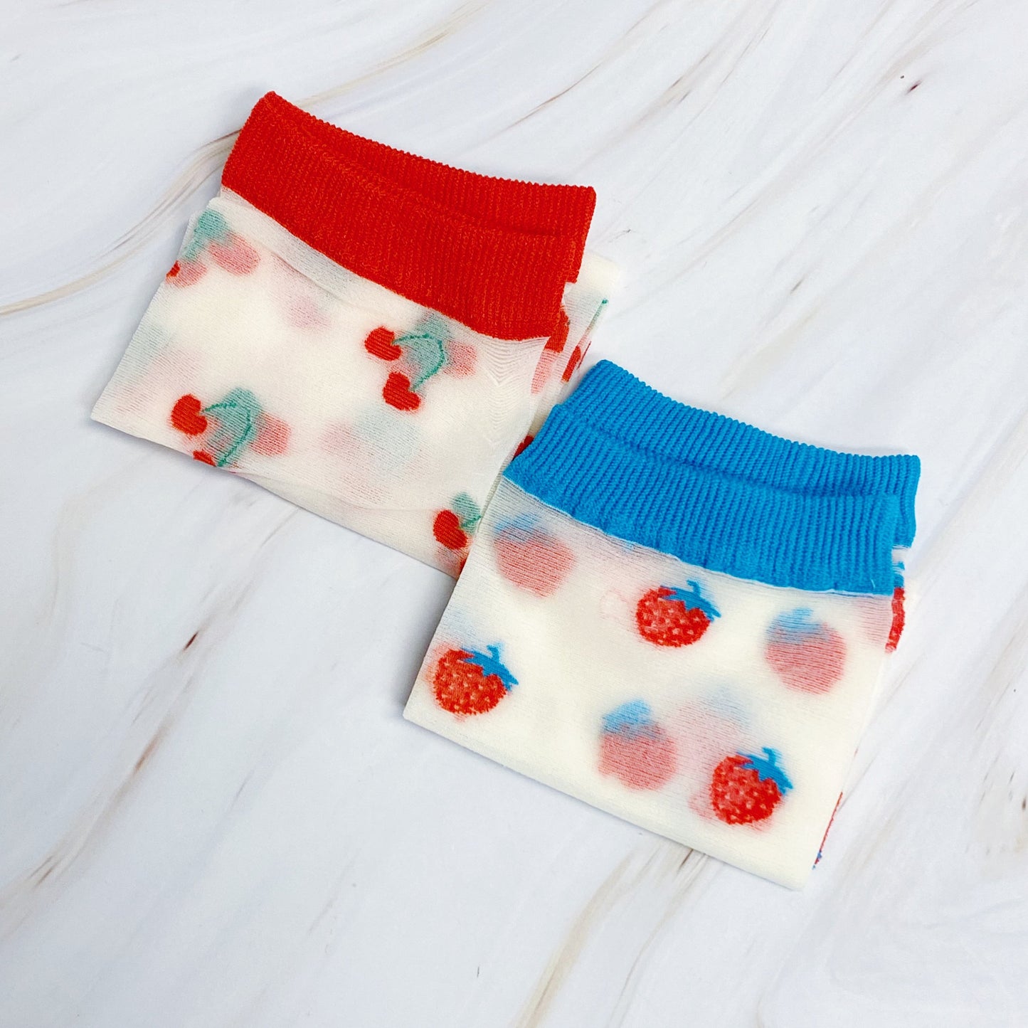 Sweet And Fruity Sheer Socks Set Of 2 Pairs for Fun Style