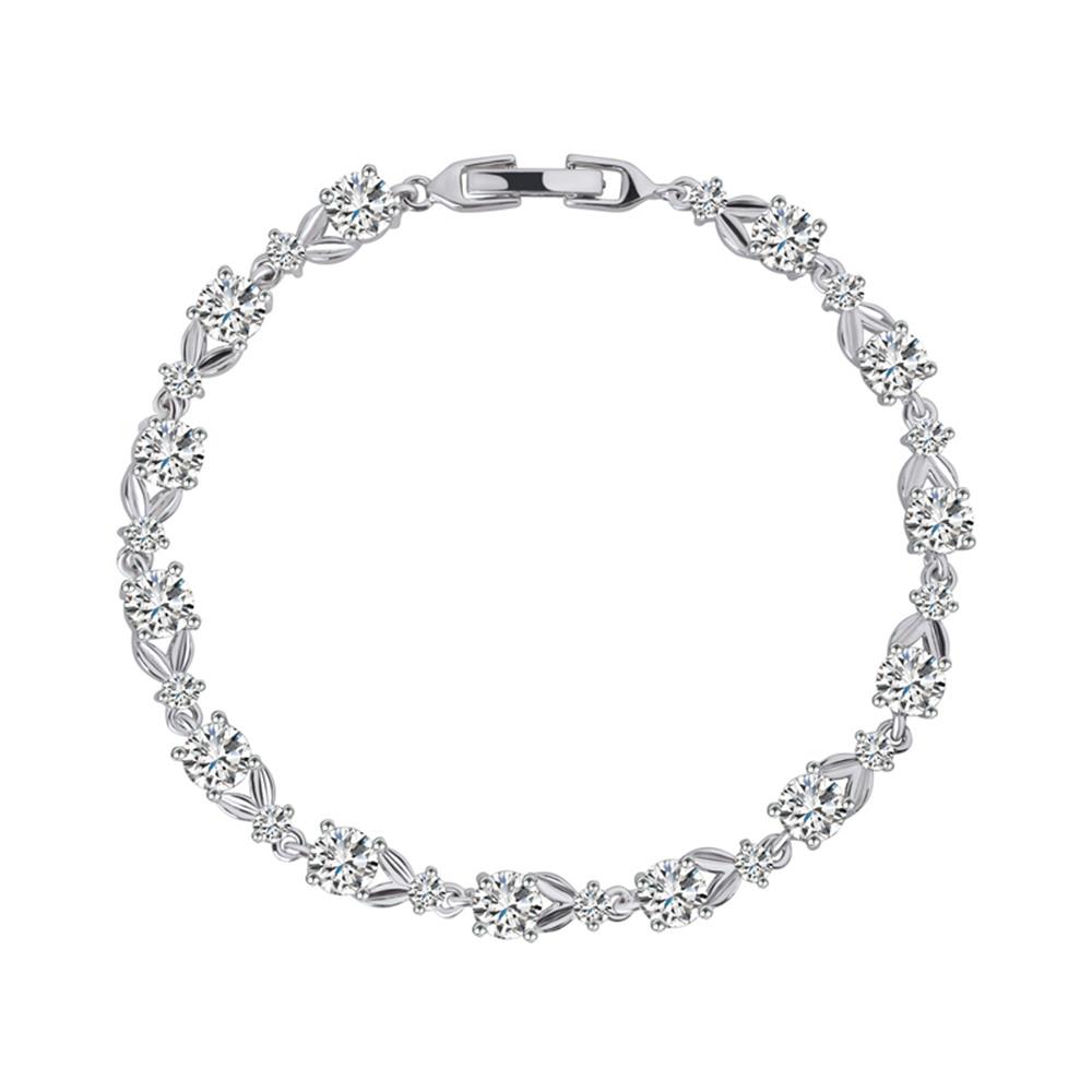 Dainty Cubic Zirconia Tennis Bracelet with Round Cut AAA+ Cubic