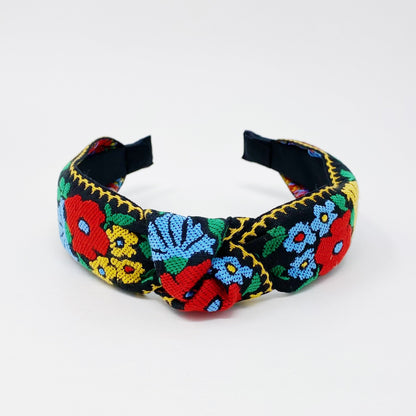 French Floral Embroidered Headband for Stylish Comfort