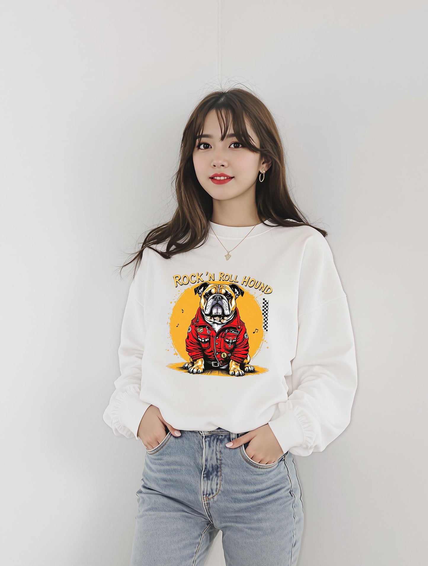 Long-sleeve - Rock ‘n’ Roll Hound Unisex Sweatshirt - StyleMZ