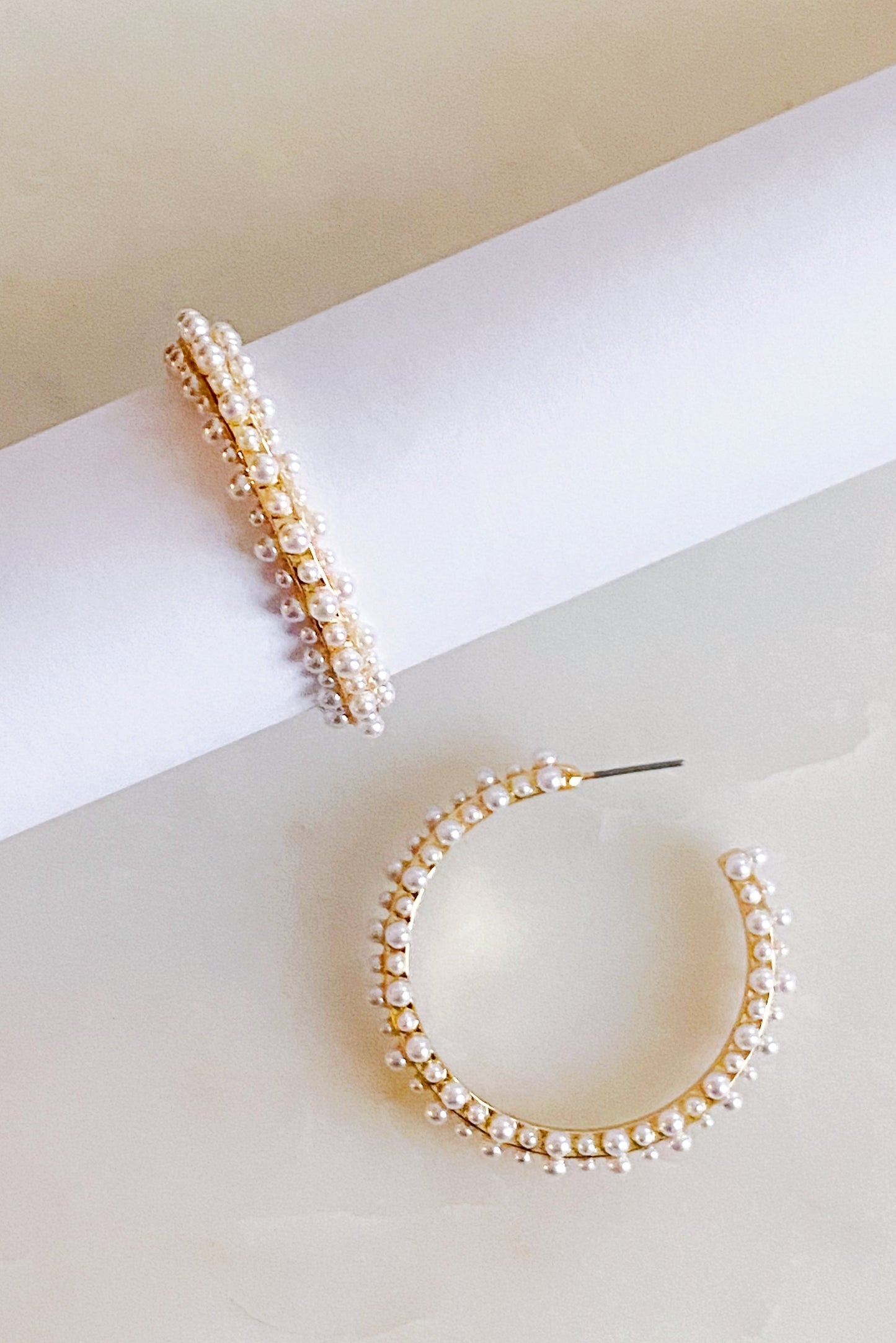 Delicate Pearl Deco Hoop Earrings for Everyday Elegance