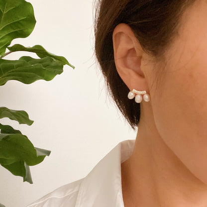 My Beauty Secret Mini Stud Earrings with Pearl Details