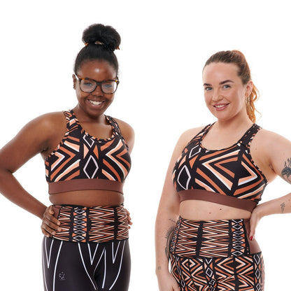 Ibeekay Sports Bra with Unique Mud Cloth Design